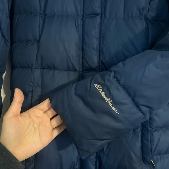 Eddie Bauer Women's Blue Down Puffer Coat - Picture 4 of 11